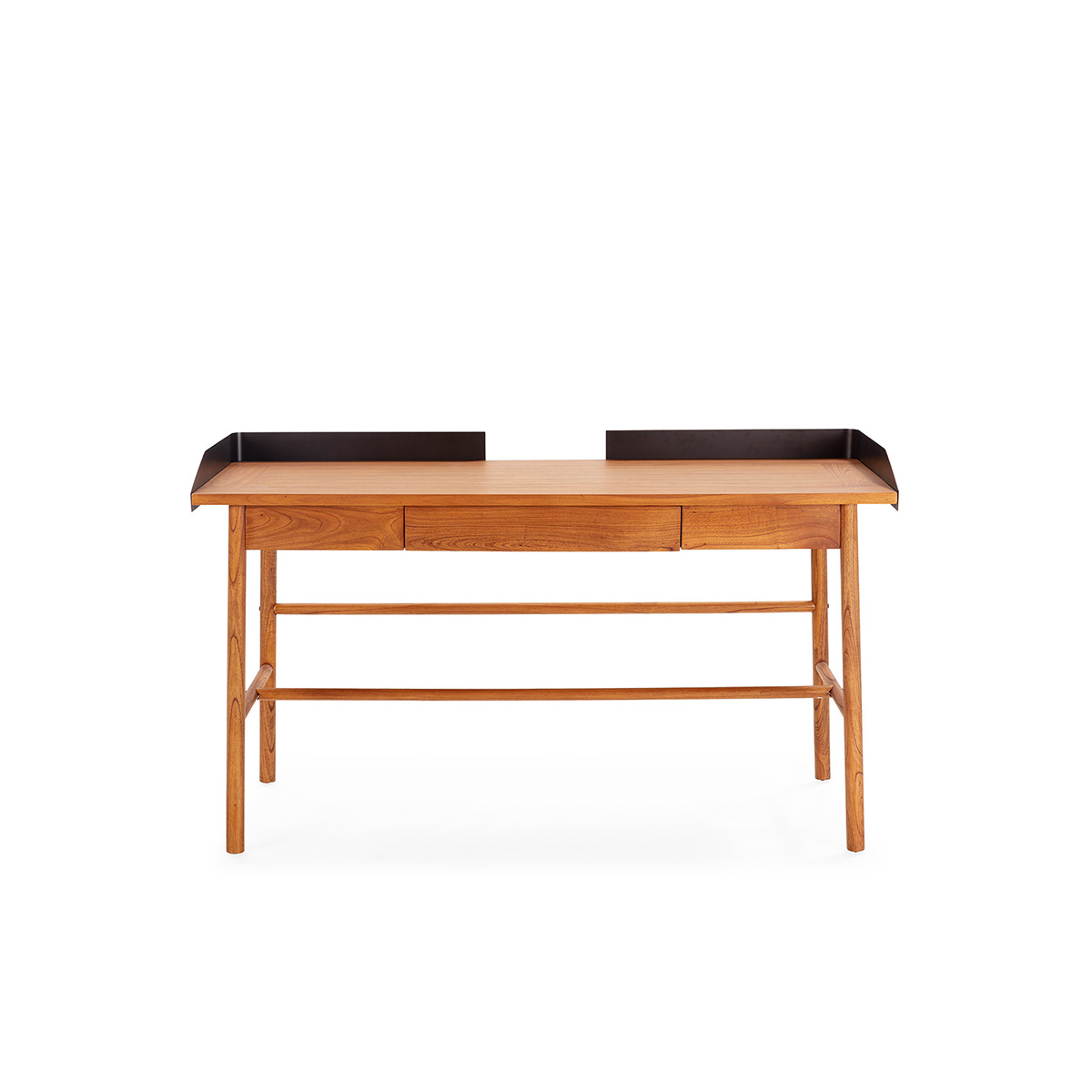 Escritorio 151x60x85 Madera Mindi/Metal Natural/Negro