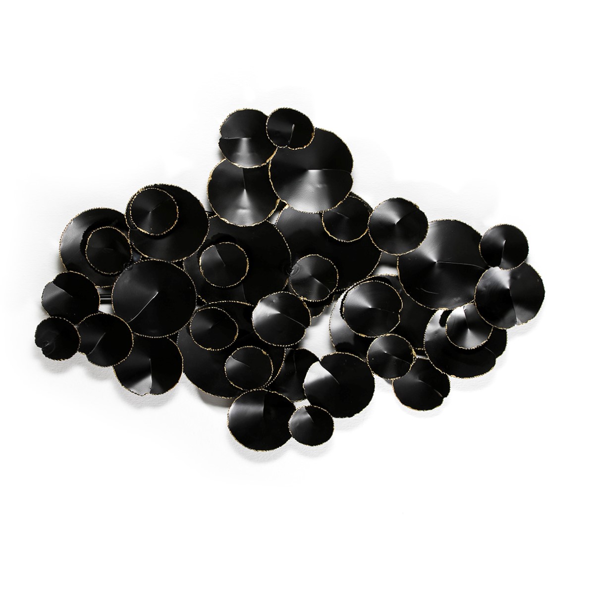 Escultura 101x9x71 Metal Negro/Dorado