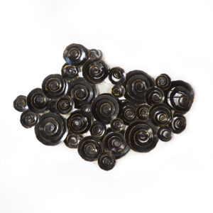 Escultura 114x7x81 Metal Negro/Dorado
