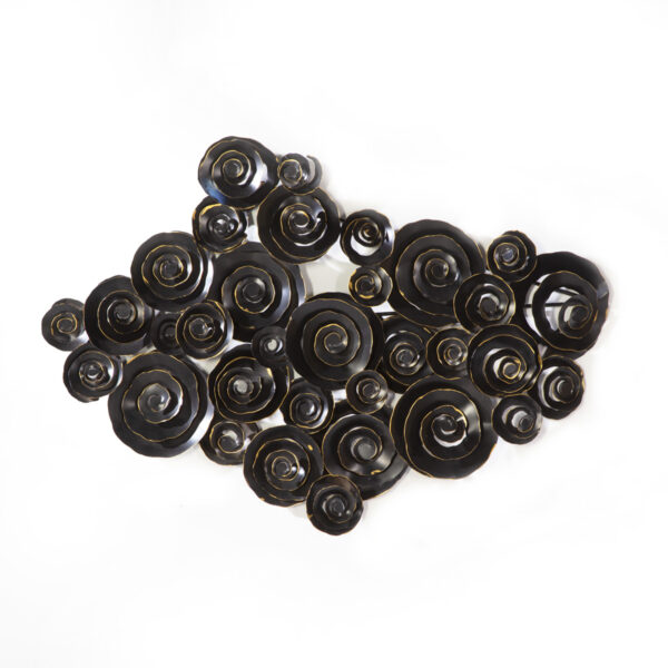 Escultura 114x7x81 Metal Negro/Dorado