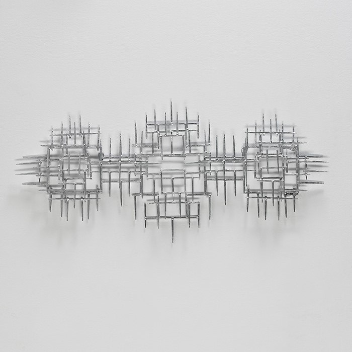 Escultura 120x6x60 Metal Plata