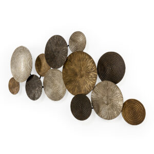Escultura 128x6x58 Metal Dorado/Negro/Gris