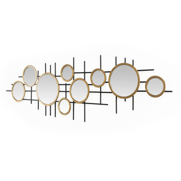 Escultura 134x2x40 Metal/espejo Negro/Dorado