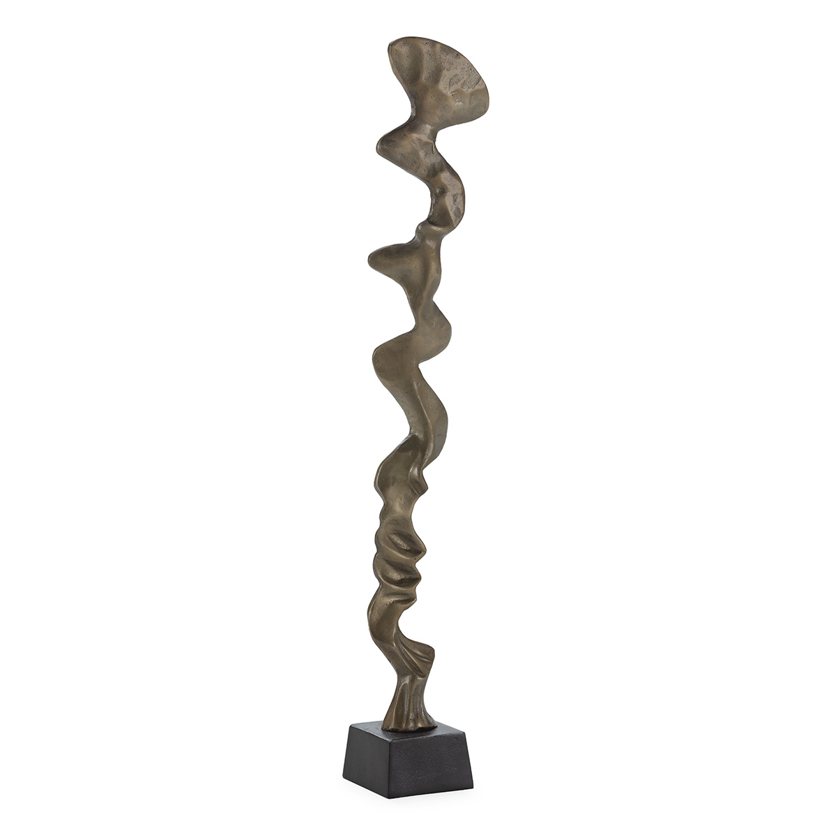 Escultura 13x13x97 Aluminio -- Dorado Antique/Bronce Envejecido