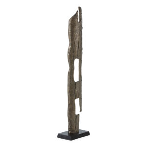 Escultura 15x13x100 Aluminio -- Dorado Antique/Negro