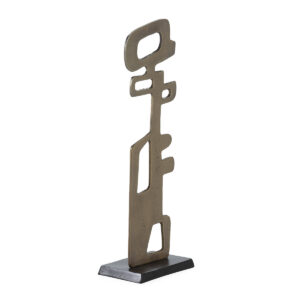 Escultura 25x15x73 Aluminio -- Dorado Antique/Niquel