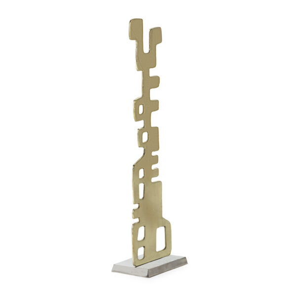 Escultura 25x15x88 Aluminio -- Dorado/Niquel