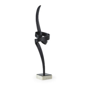 Escultura 30x35x131 Aluminio/Marmol Baswarra -- Bronce Negruzco/Blanco