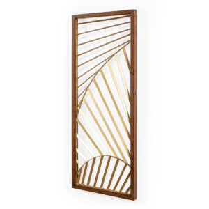 Escultura 35x2x86 Metal/Madera Dorado/Marrón