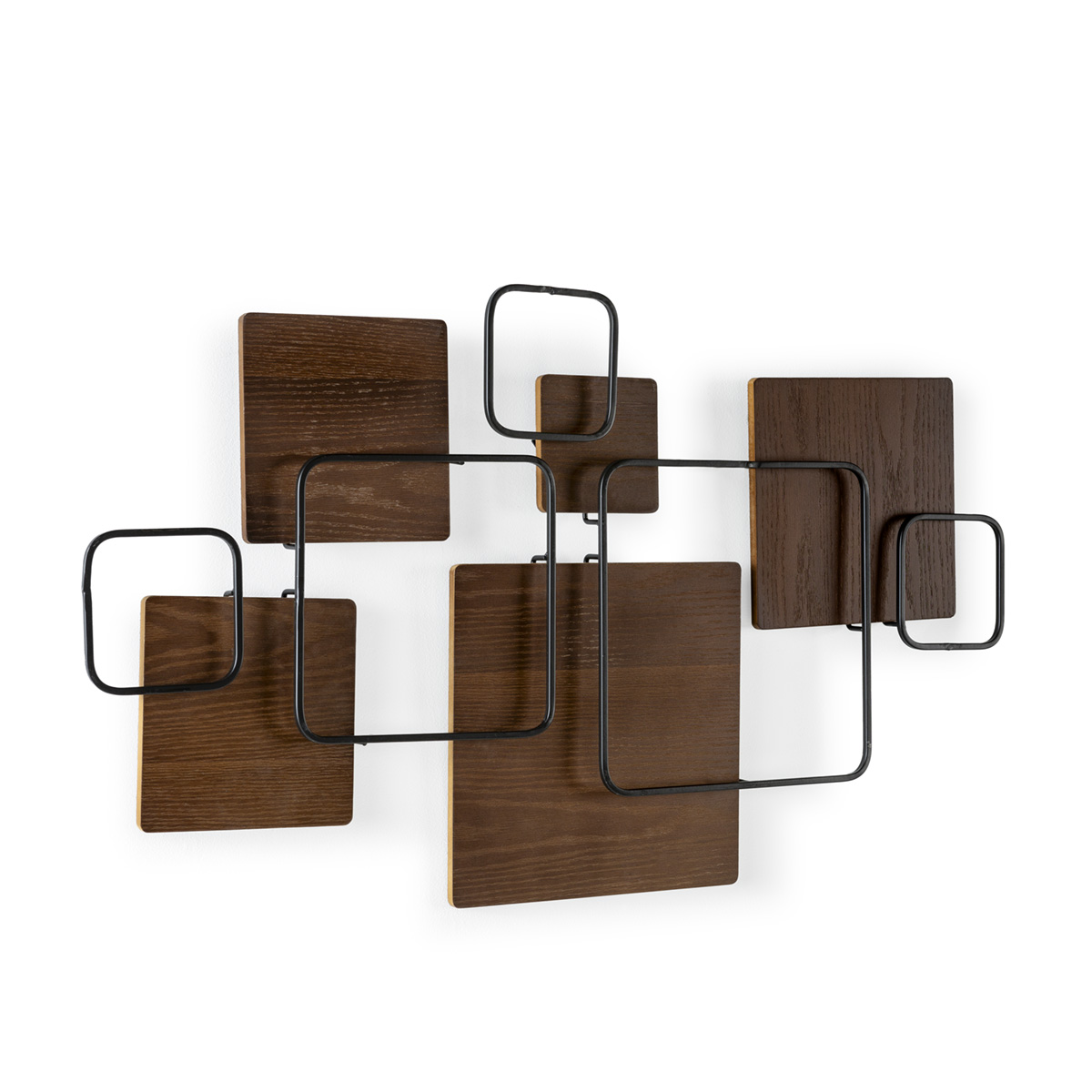 5 Metal/Madera -- Negro/Marrón Oscuro