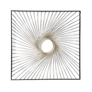 Escultura 90x2x90 Metal Negro/Dorado