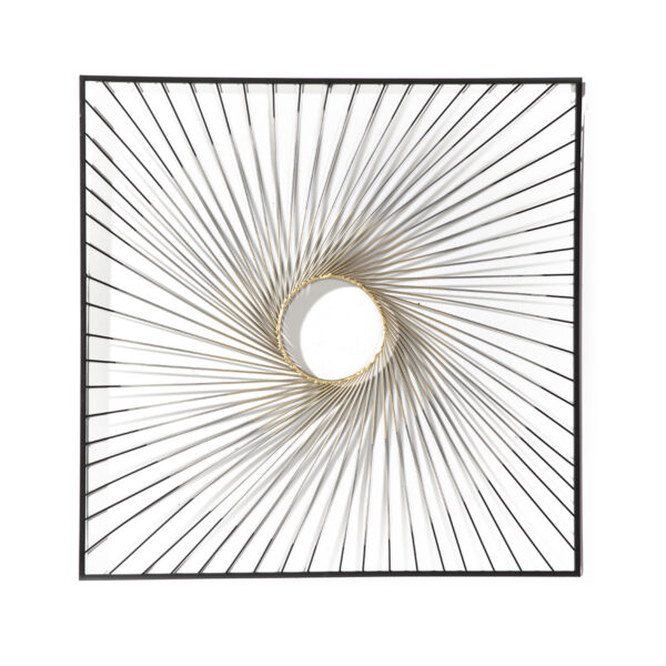 Escultura 90x2x90 Metal Negro/Dorado