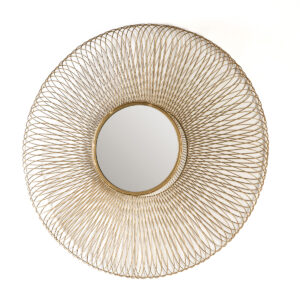 Espejo 112x10x112 Cristal/Metal Dorado