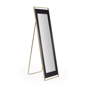 Espejo 51x4x182 Madera/Metal Negro/Dorado