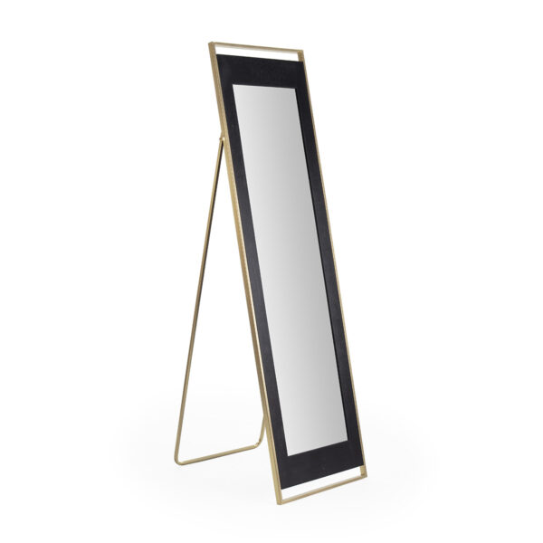 Espejo 51x4x182 Madera/Metal Negro/Dorado