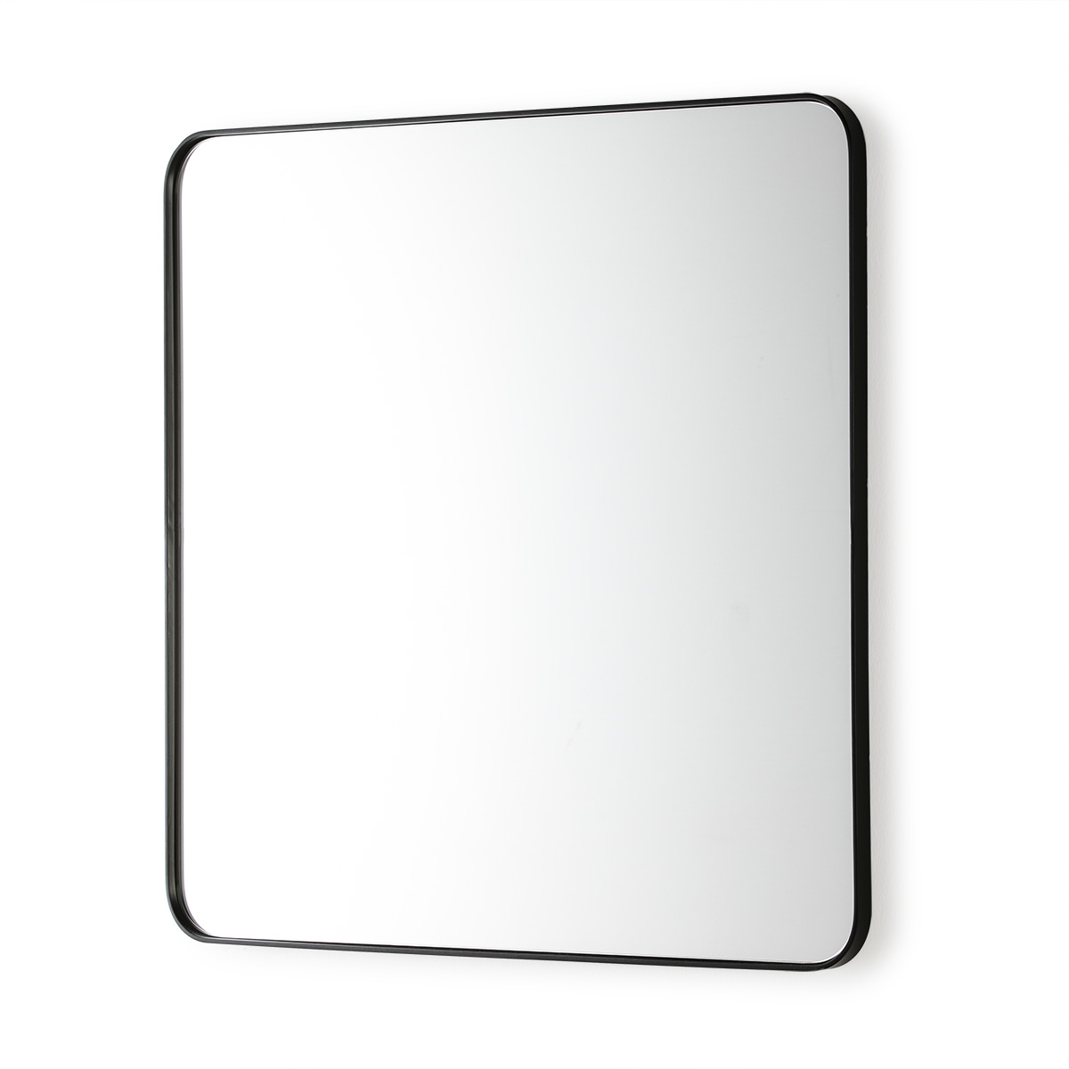 Espejo 80x3x80 Cristal/Metal Negro