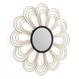 Espejo 81x2x81 Espejo/Metal Dorado/Negro