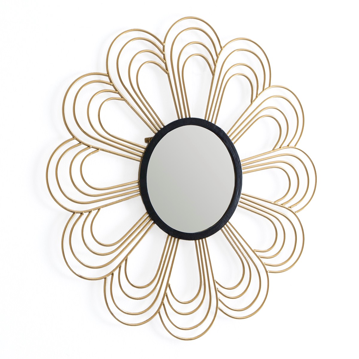 Espejo 81x2x81 Espejo/Metal Dorado/Negro