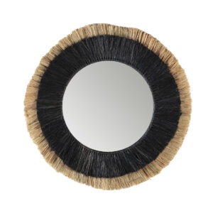 Espejo 82x3x82 Hierba Marina Natural/Negro