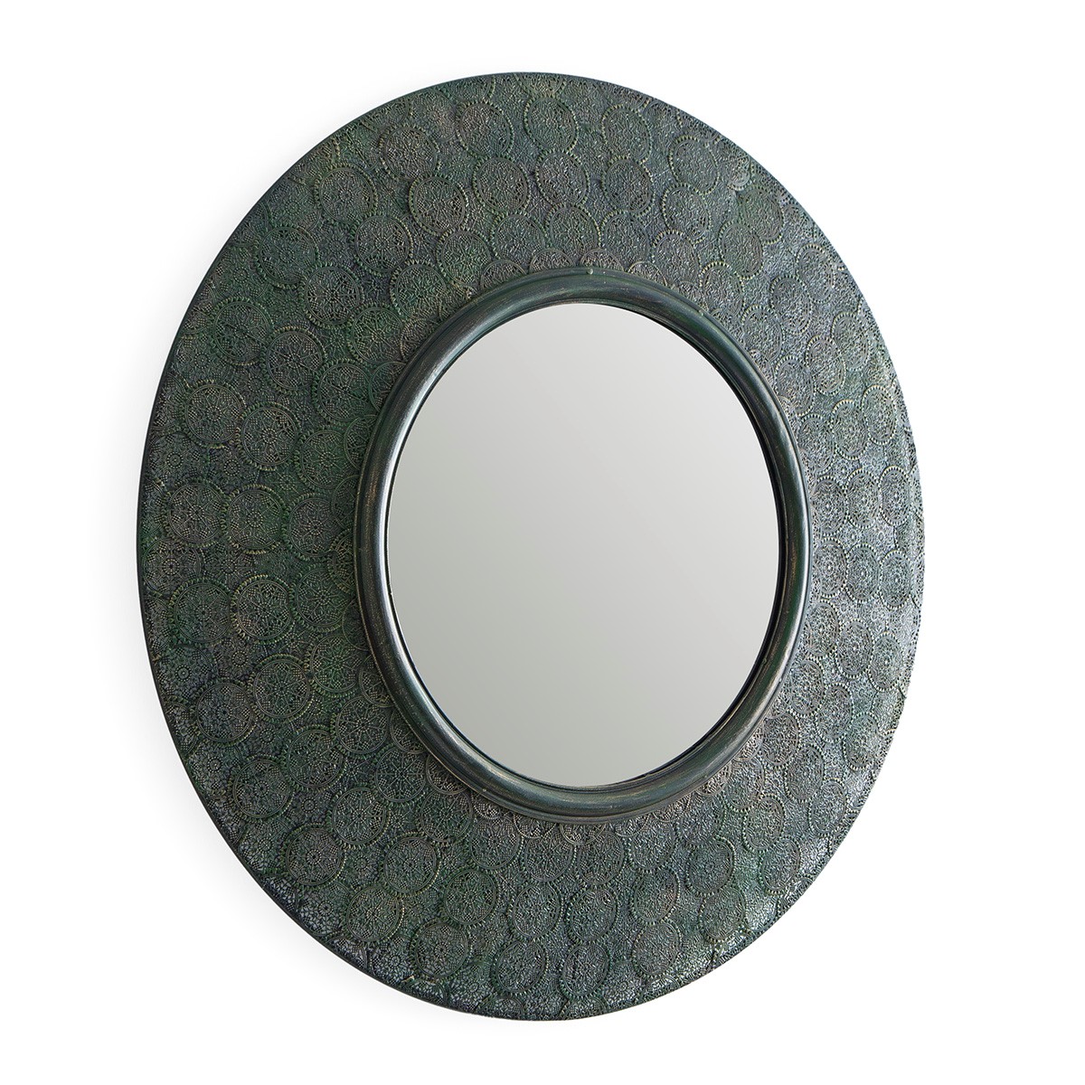 Espejo 86x5x86 Metal Oro/Verde