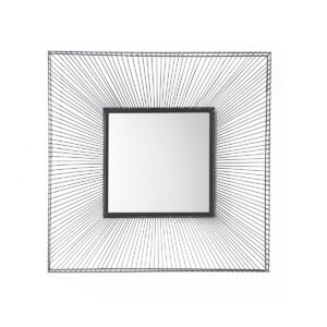 Espejo 90x10x90 Cristal/Metal Negro