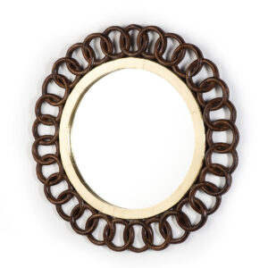 Espejo 91x3x91 Cristal/Estaño Dorado/Madera Marrón