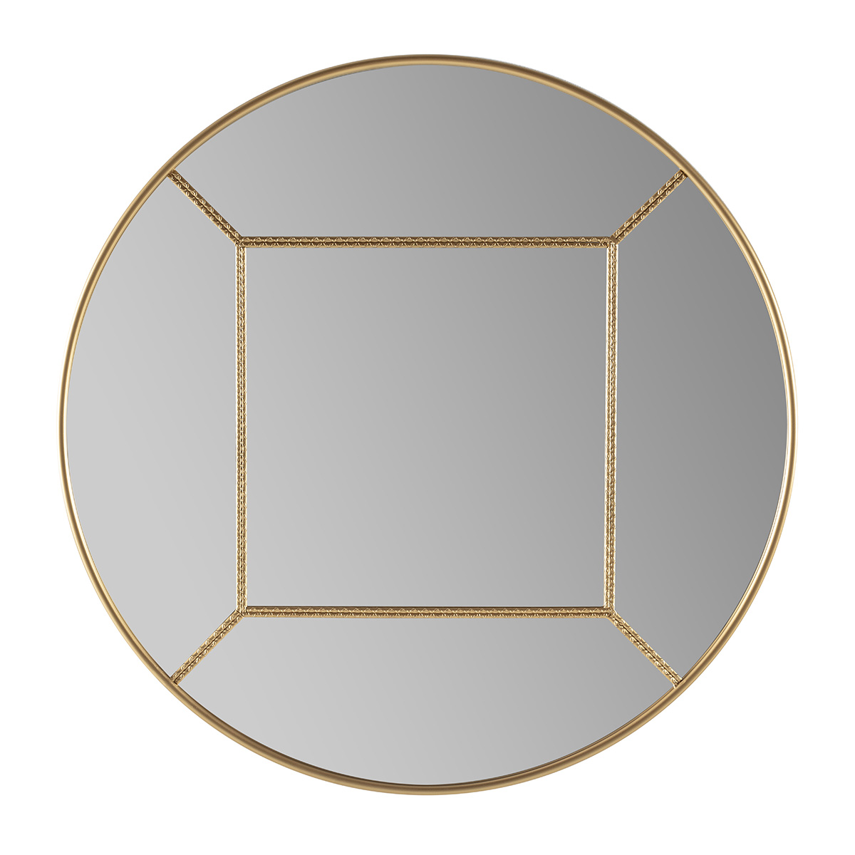Espejo 91x3x91 Metal/espejo -- Dorado