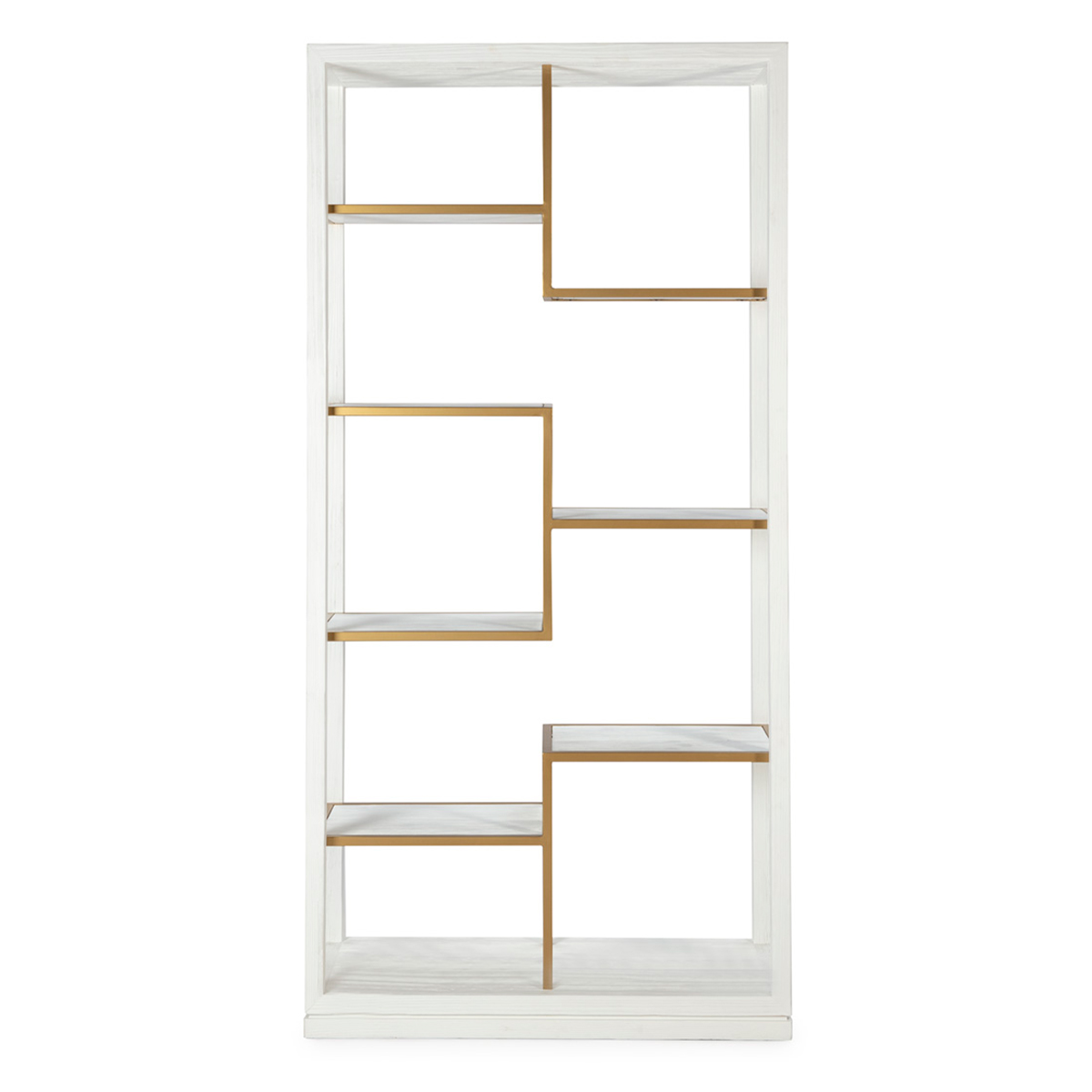 Estantería 100x40x210 Madera Blanco/Metal Dorado