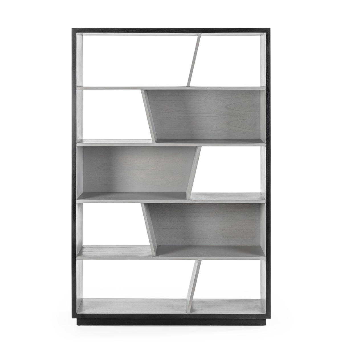 Estantería 120x34x180 Madera de Cedro Negro/Natural con Pátina Gris