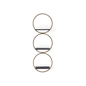 Estantería 33x14x99 Madera/Metal -- Negro/Dorado