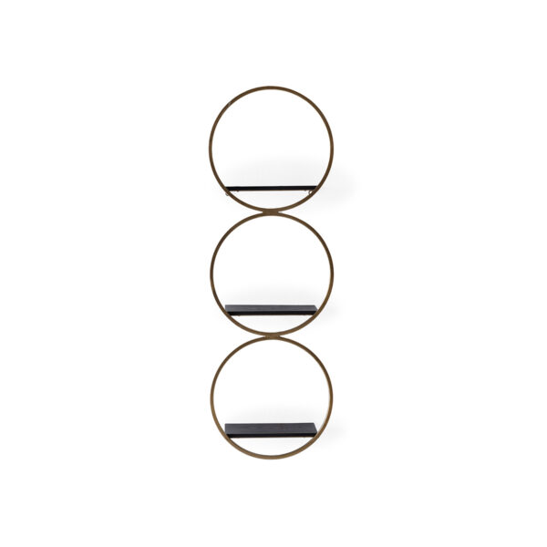 Estantería 33x14x99 Madera/Metal -- Negro/Dorado