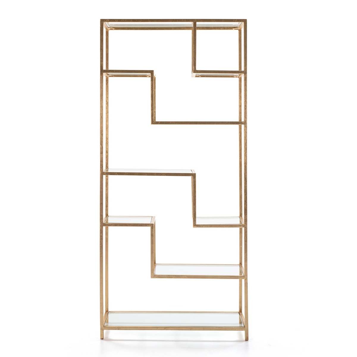 Estantería 91x38x203 Cristal/Metal Dorado