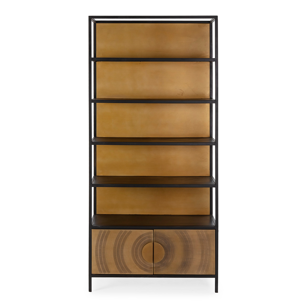 Estantería 91x43x203 Metal -- Dorado/Negro