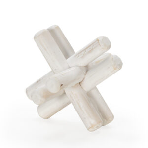 Figura 13x13x13 Madera de Abedul -- Blanco Lavado