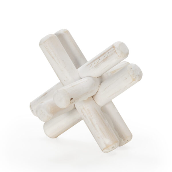 Figura 13x13x13 Madera de Abedul -- Blanco Lavado