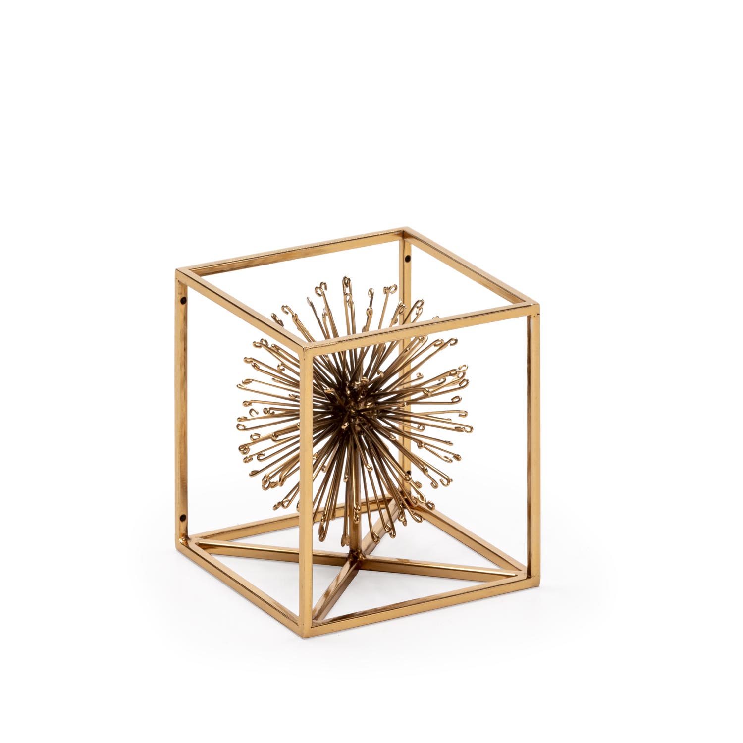 Figura 14x14x14 Metal Dorado