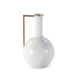 Figura 16x16x27 Metal Blanco/Dorado