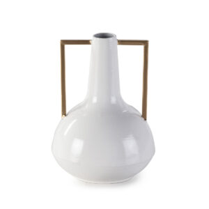 Figura 18x18x26 Metal Blanco/Dorado