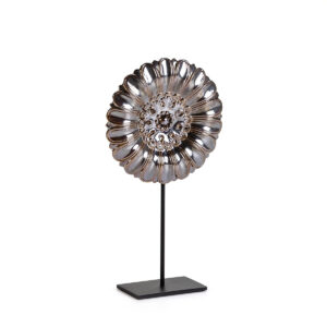 Figura 25x10x47 Cerámica Gris/Marrón/Metal Negro