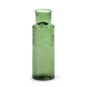 Jarrón 14x14x45 Cristal Verde