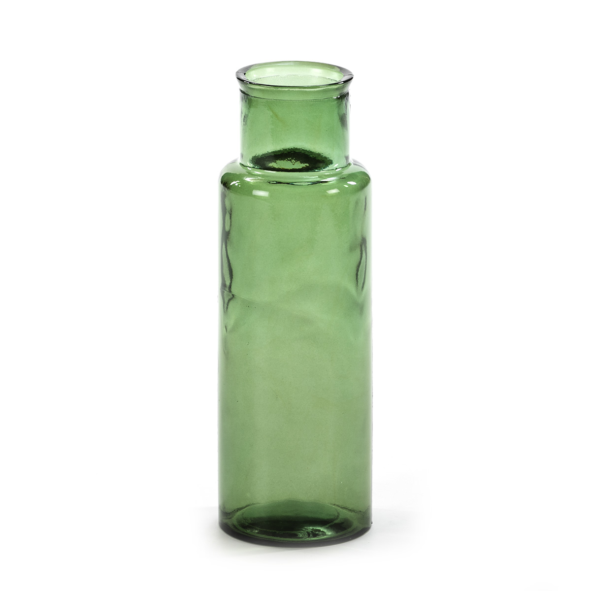 Jarrón 14x14x45 Cristal Verde
