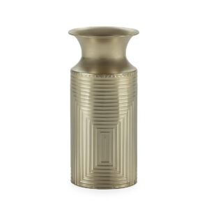 Jarrón 16x16x35 Metal -- Dorado