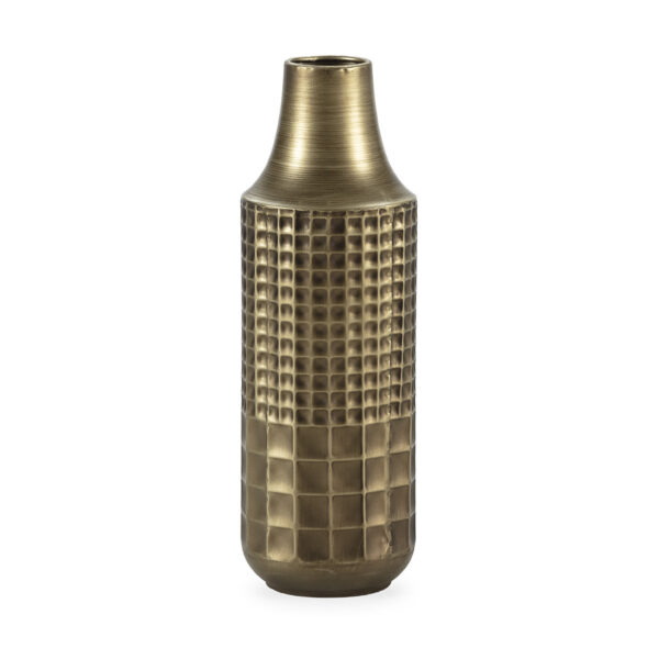 Jarrón 16x16x45 Metal -- Dorado