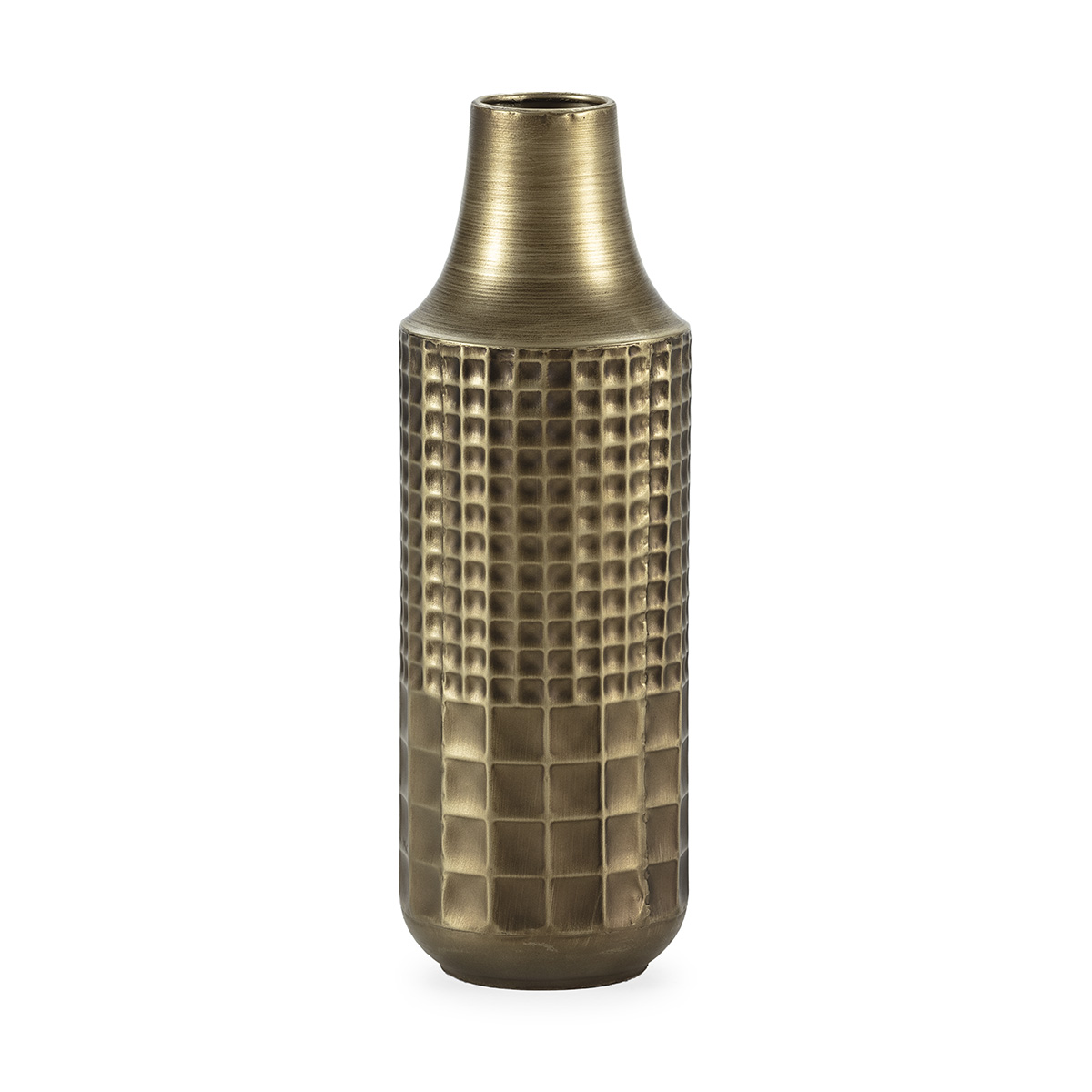 Jarrón 16x16x45 Metal -- Dorado