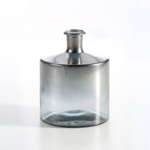 Jarrón 21x21x26 Cristal Plata