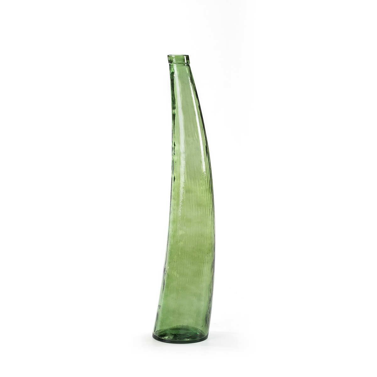 Jarrón 22x22x100 Cristal Verde
