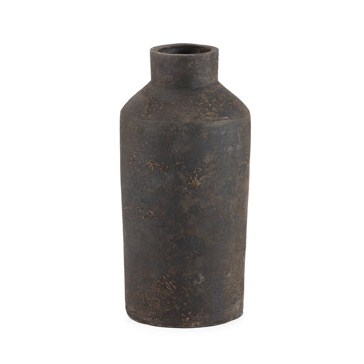 Jarrón 23x23x53 Terracota -- Negro Envejecido
