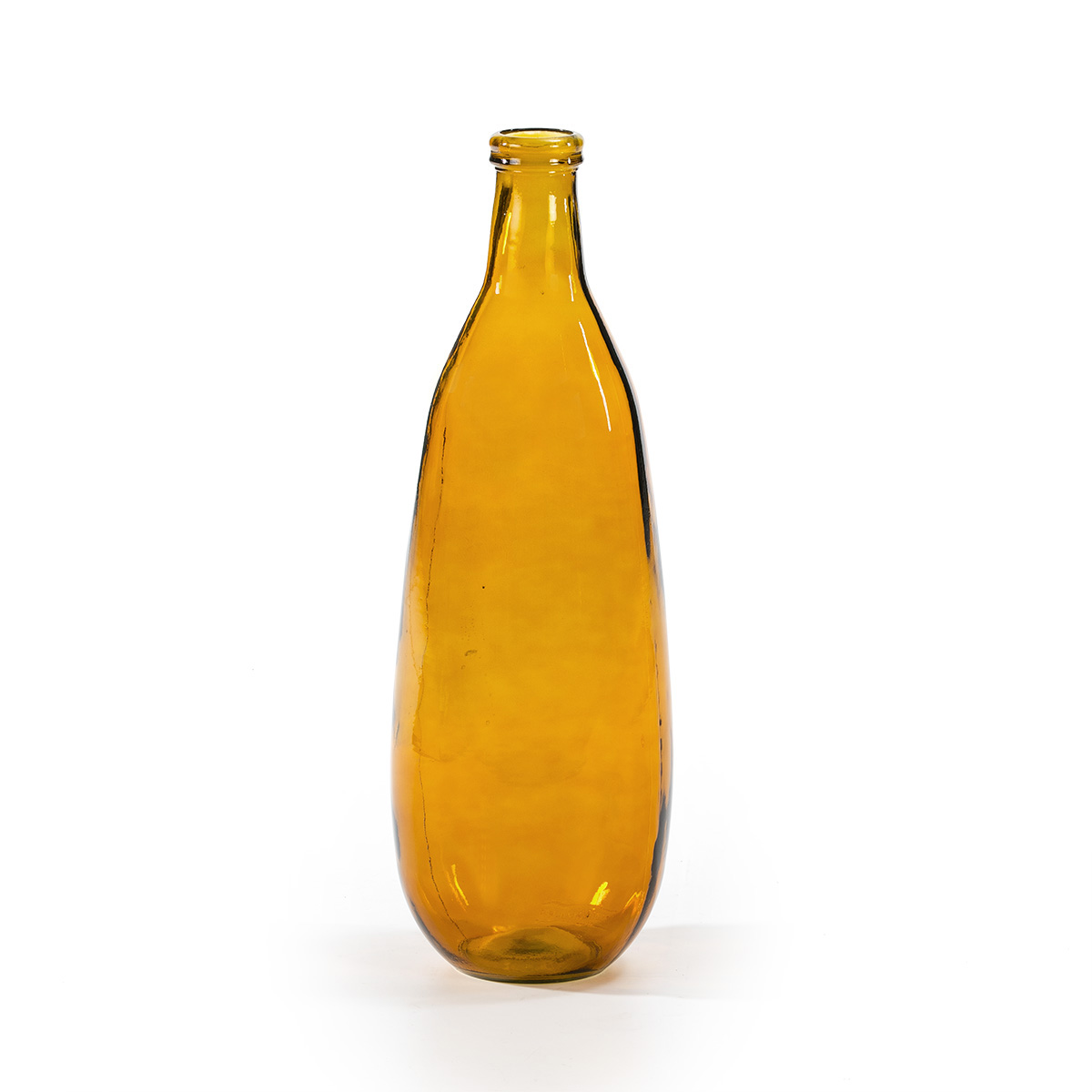 Jarrón 26x26x75 Cristal Ámbar