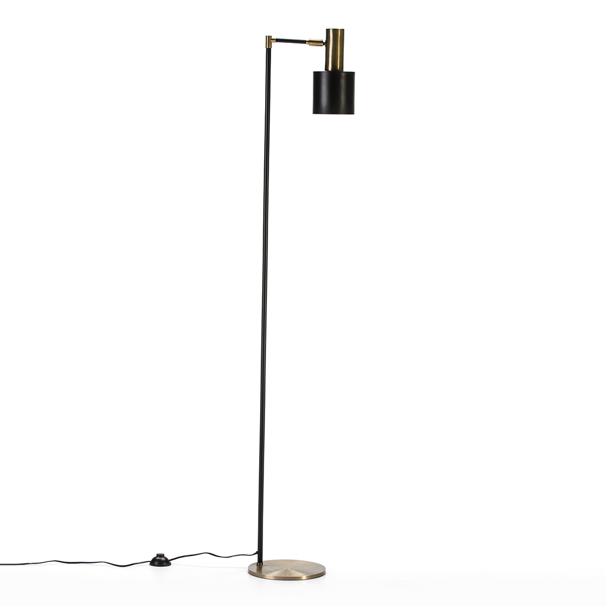 Lampara de Pie 29x24x163 Metal Dorado/Negro