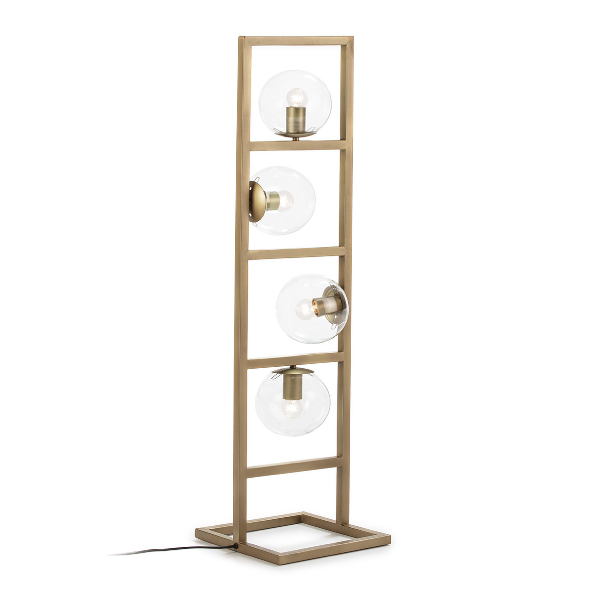 Lámpara de Pié 29x29x110 Cristal/Metal Dorado